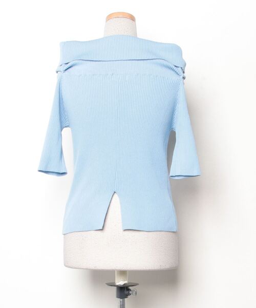 「POLO BCS」 半袖ニット FREE ブルー レディース_画像2