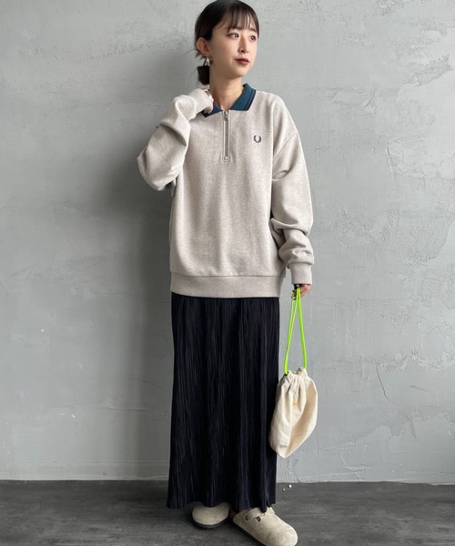 FRED PERRY ハーフジップ クロップドトレーナー FRED PERRY トレーナー スウェット 「FRED PERRY/フレッドペリー
