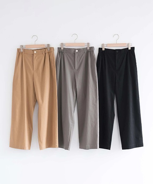 40号　23区【洗える】コットンリネン オックスストレッチ テーパード パンツ D パンツ コットンリネン オックスストレッチパンツ レディース