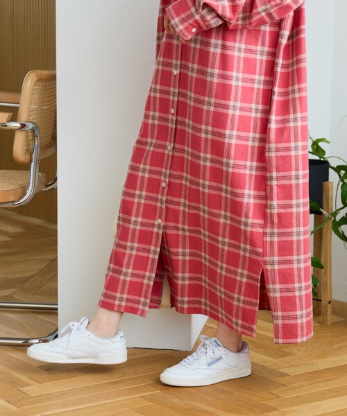 シャツワンピース 限定展開　ネル チェック ビックシャツ ワンピース | FREAK'S STORE | 10