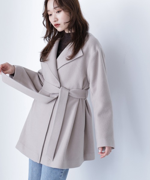NATURAL BEAUTY BASIC コート アウター ベルテッドミディコート