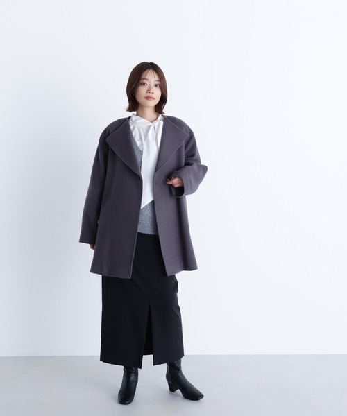 NATURAL BEAUTY BASIC コート アウター ベルテッドミディコート