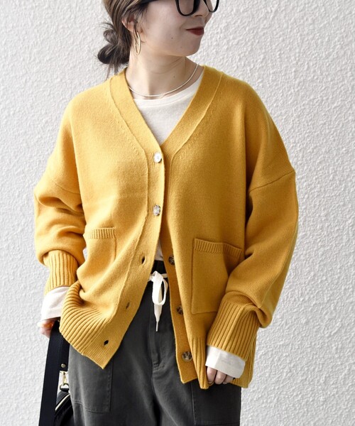 CARIAGGI カリアッジ 高級 カシミヤジップアップカーディガン イエロー CARIAGGI カリアッジ 高級 カシミヤジップアップカーディガン イエロー