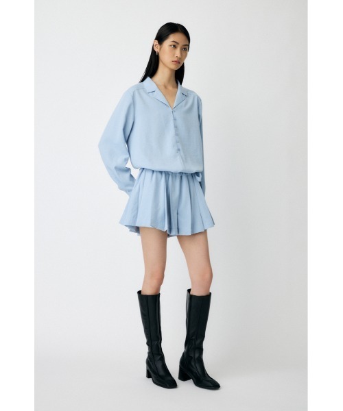 MOUSSY（マウジー） シャツワンピース PLEATED SHIRT ミニドレス