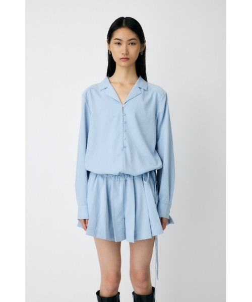 MOUSSY（マウジー） シャツワンピース PLEATED SHIRT ミニドレス