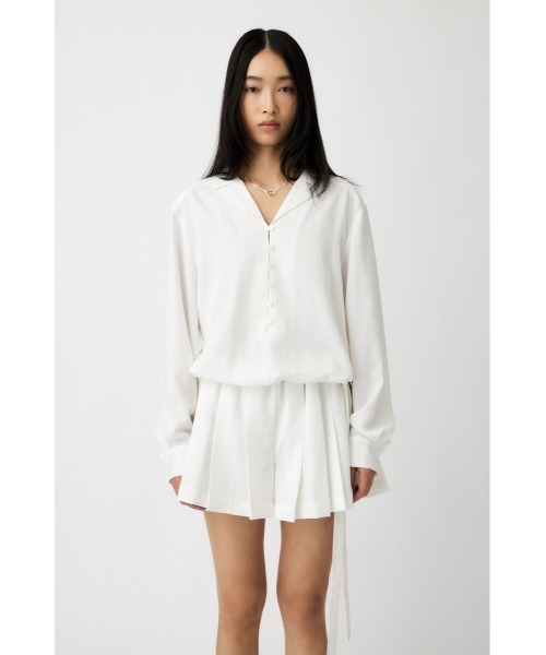 MOUSSY 新作 CRAPE LOOSE SHIRT ホワイト セール】CREPE ブラウス（シャツ/ブラウス）｜MOUSSY（マウジー）の