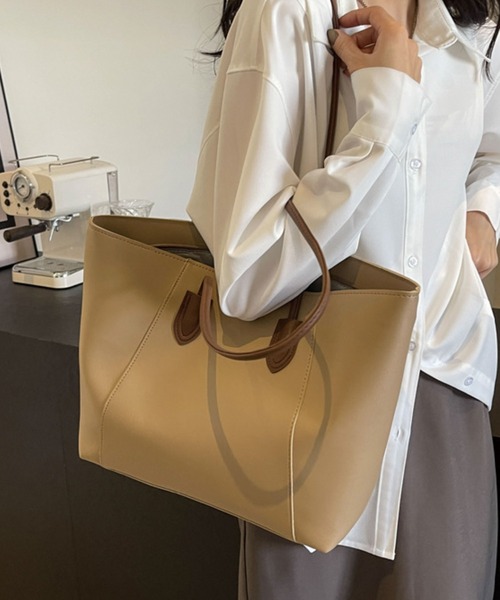 ADDITION STORE トートバッグ 「 ファスナー開閉♪裏地付き」「A4対応