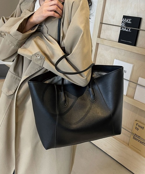 ADDITION STORE トートバッグ 「 ファスナー開閉♪裏地付き」「A4対応