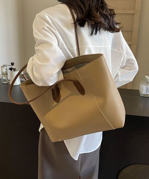 ADDITION STORE トートバッグ 「 ファスナー開閉♪裏地付き」「A4対応