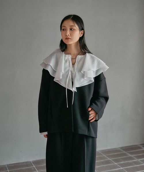 LEPSIM（レプシィム） ジャケット ノーカラージャケット パフエア