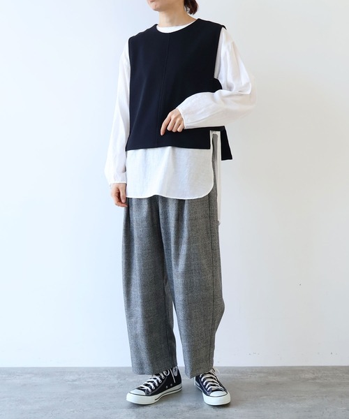 yuni パンツ washable wool check gum tack P レディース : ZOZOTOWN