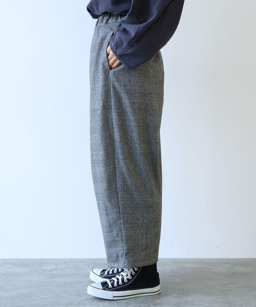 yuni ワイドパンツ パンツ washable wool check gum tack P レディース