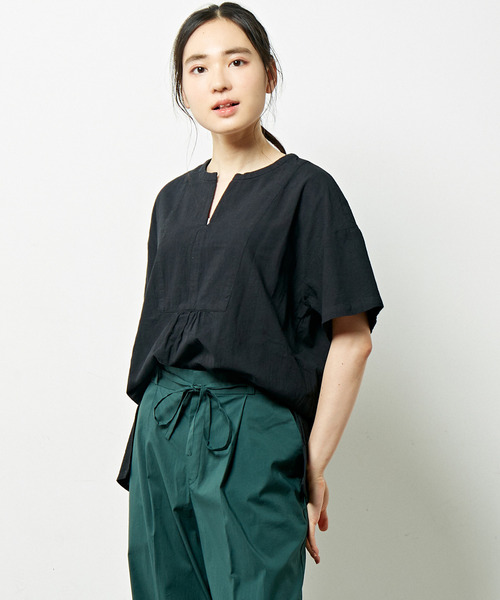 「MELROSE claire」 半袖ブラウス - グリーン レディース_画像2