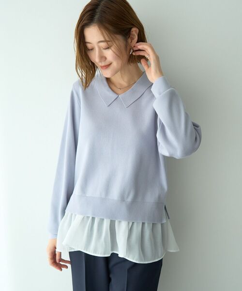 イェッカ ヴェッカ（YECCA VECCA）/2way襟付きフリルレイヤードニット YECCA VECCA（イェッカヴェッカ） ニット セーター 2way襟付きフリル