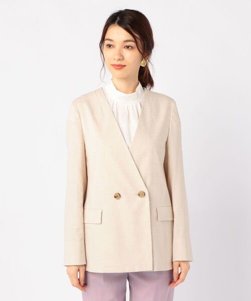 「NOLLEY'S」 ジャケット 38 ベージュ レディース_画像3