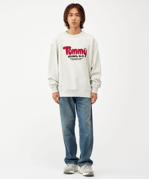  JEANSビッグロゴ刺繍スウェットトレーナーLトミージーンズ古着 TOMMY JEANS（トミー・ジーンズ） トレーナー スウェット フラッグロゴ