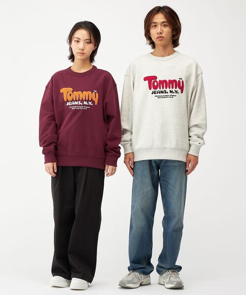  JEANSビッグロゴ刺繍スウェットトレーナーLトミージーンズ古着 TOMMY JEANS（トミー・ジーンズ） トレーナー スウェット フラッグロゴ