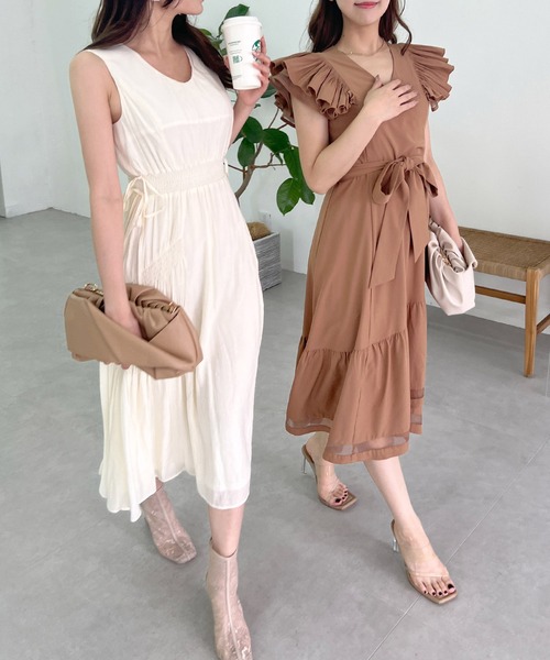 「ROYAL PARTY」 半袖ワンピース FREE ブラウン レディース_画像2