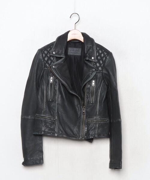 ALLSAINTS（オールセインツ） レザーブルゾン 8 ブラック×グレー