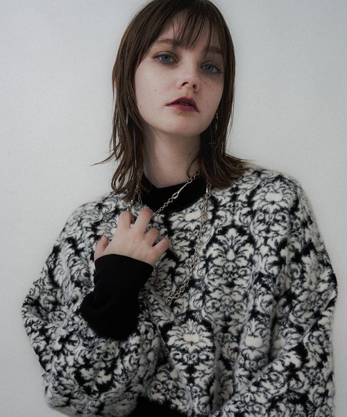 HAREニットセーター HARE ニット セーター 2WAYダマスクガラニットプルオーバー(HARE