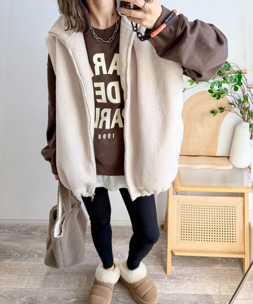 Cura Closet ベスト ジレ 「ema.217 select」ダブルジップボアベスト