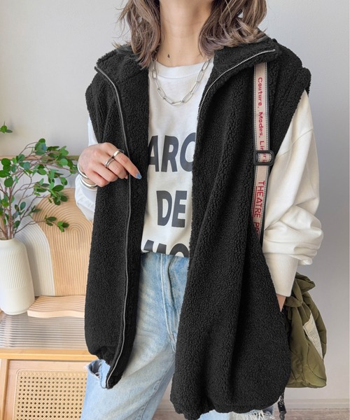Cura Closet ベスト ジレ 「ema.217 select」ダブルジップボアベスト