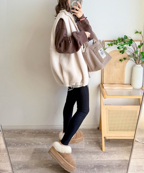 Cura Closet ベスト ジレ 「ema.217 select」ダブルジップボアベスト