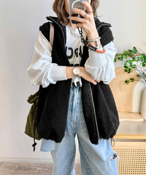 ヘブスト Cura Closet ベスト ジレ 「ema.217 select」ダブルジップボアベスト