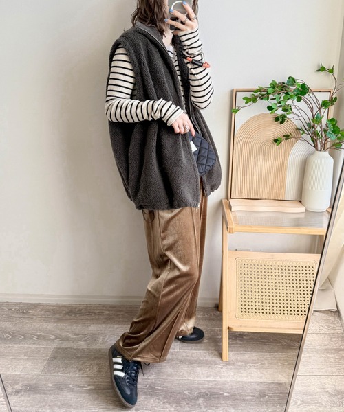 Cura Closet ベスト ジレ 「ema.217 select」ダブルジップボアベスト