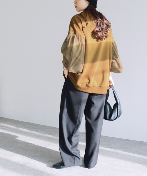 「reca」 スウェットカットソー FREE ブラック レディース_画像3