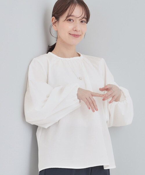 シャツ/ブラウス(半袖/袖なし) LITER chou fril blouse SHOO・LA・RUE（シューラルー） ブラウス シャツ 「洗える/S-LL/UV