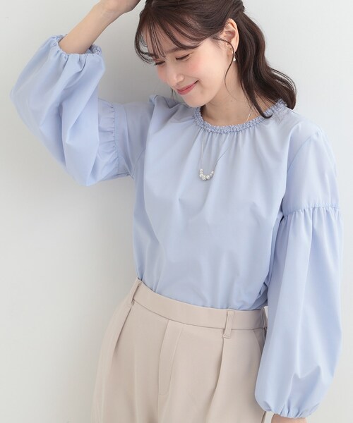 シャツ/ブラウス(半袖/袖なし) LITER chou fril blouse fifth（フィフス） ブラウス シャツ シャーリングフリルシャツブラウス