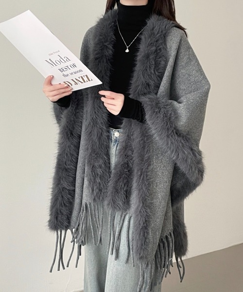 ABITOKYO（アビトーキョー） ポンチョ フリンジファードッキング