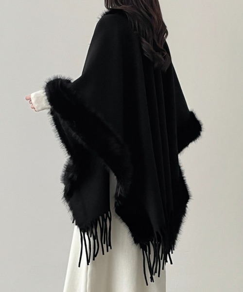 ぽんちょ ABITOKYO（アビトーキョー） ポンチョ フリンジファードッキング