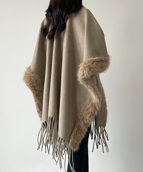 ABITOKYO（アビトーキョー） ポンチョ フリンジファードッキング