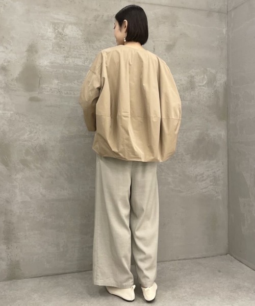 BEARDSLEY（ビアズリー） ノーカラージャケット 1 ベージュ レディース