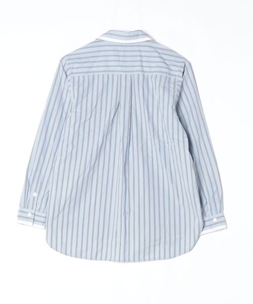 「my panda」 ストライプ柄長袖シャツ 1 ブルー レディース_画像2