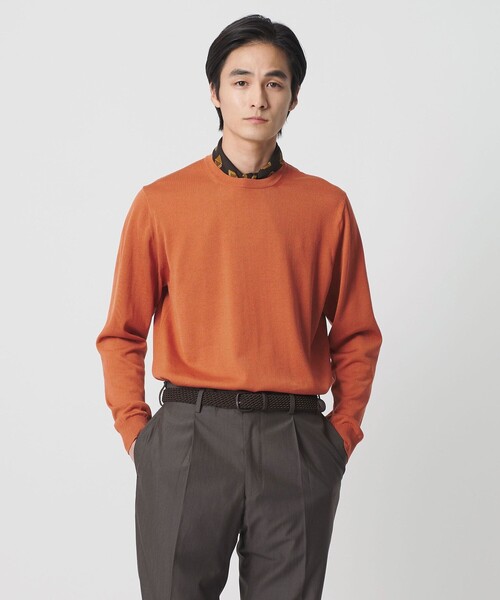 UNITED ARROWS★コットン素材 長袖 ニット ネイビーF 美品 UNITED ARROWS（ユナイテッドアローズ） セーター ニット コットン