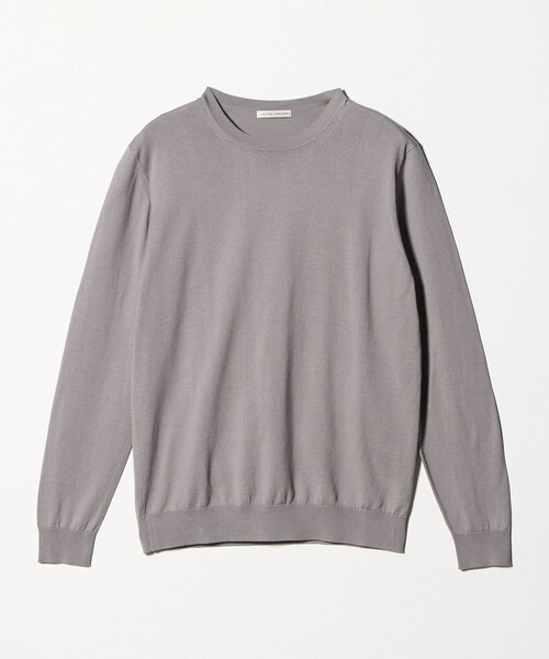 UNITED ARROWS★コットン素材 長袖 ニット ネイビーF 美品 定価1.6万】ユナイテッドアローズ UNITED ARROWS *コットンシルクV
