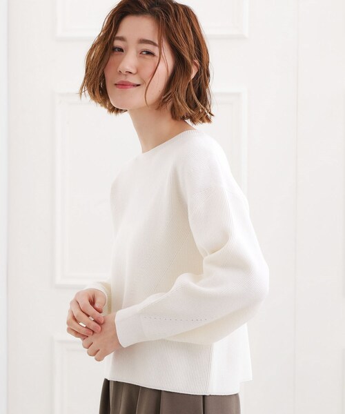 grove（グローブ） ニット セーター 毎日着たくなる、もちもち畦編み