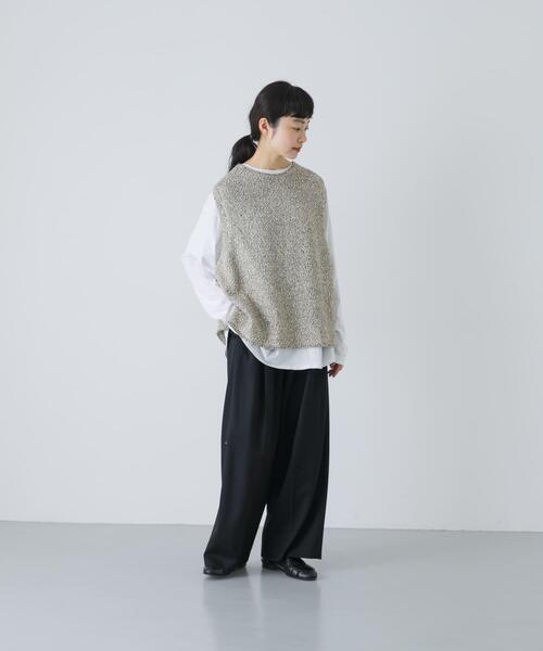 かぐれ ベスト ジレ テープヤーンニットベスト レディース : ZOZOTOWN