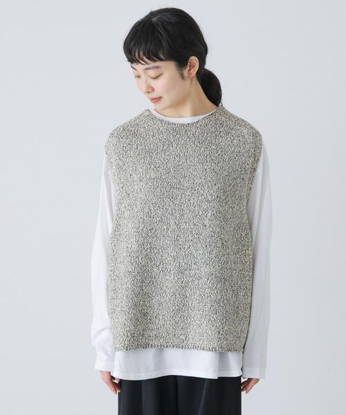 かぐれ ベスト ジレ テープヤーンニットベスト レディース : ZOZOTOWN