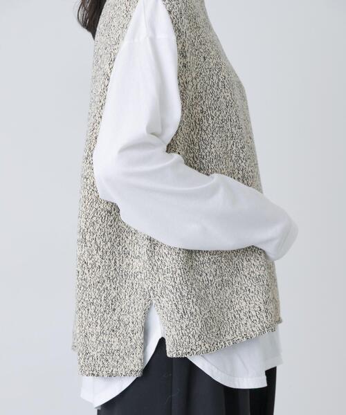 かぐれ ベスト ジレ テープヤーンニットベスト レディース : ZOZOTOWN