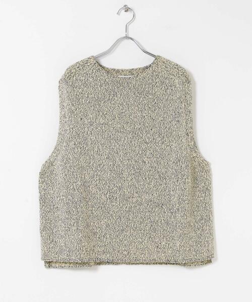 かぐれ ベスト ジレ テープヤーンニットベスト レディース : ZOZOTOWN