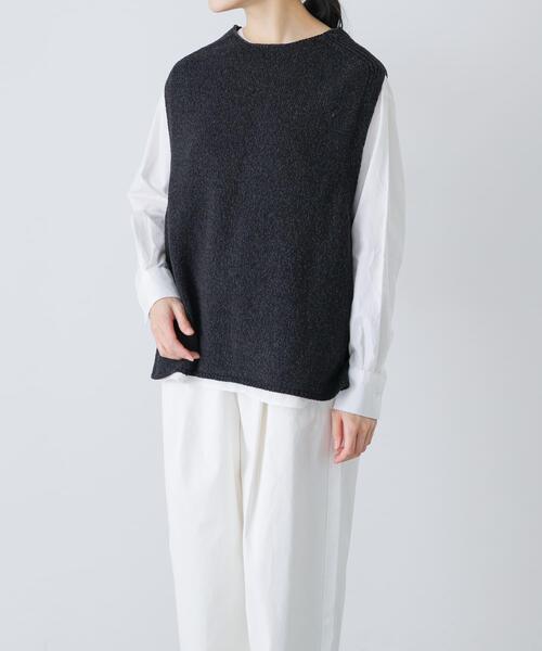 かぐれ ベスト ジレ テープヤーンニットベスト レディース : ZOZOTOWN