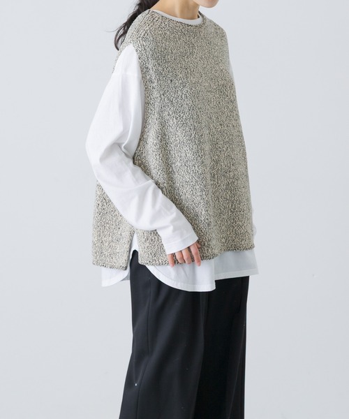 かぐれ ベスト ジレ テープヤーンニットベスト レディース : ZOZOTOWN