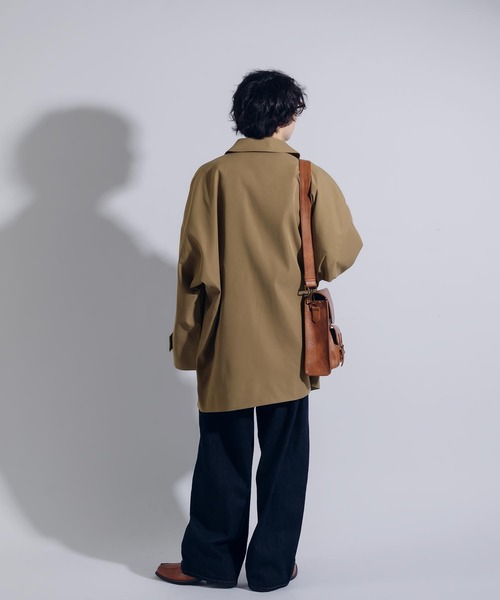 「MUHET」 ステンカラーコート MEDIUM カーキ レディース_画像3