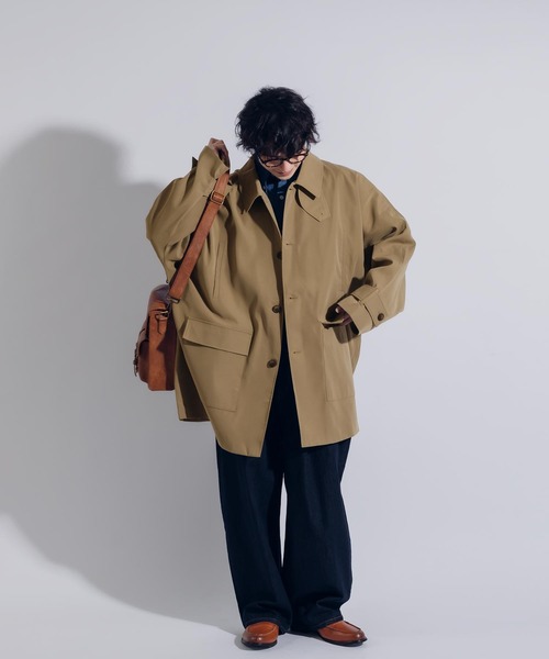 「MUHET」 ステンカラーコート MEDIUM カーキ レディース_画像4