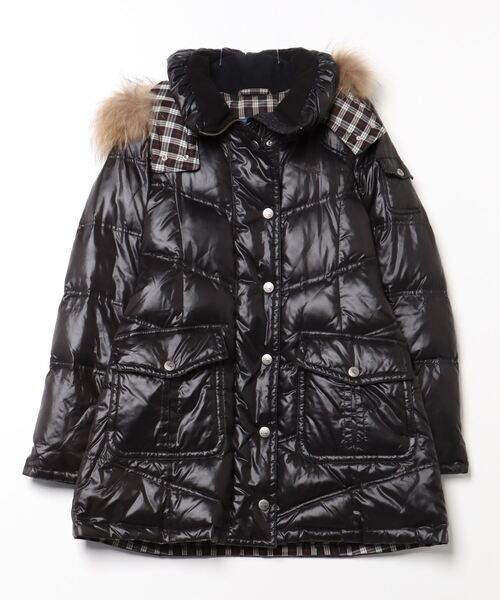 Burberry Blue Label ダウンジャケット ブラック 38 BURBERRY BLUE LABEL（バーバリーブルーレーベル） ダウンコート 38