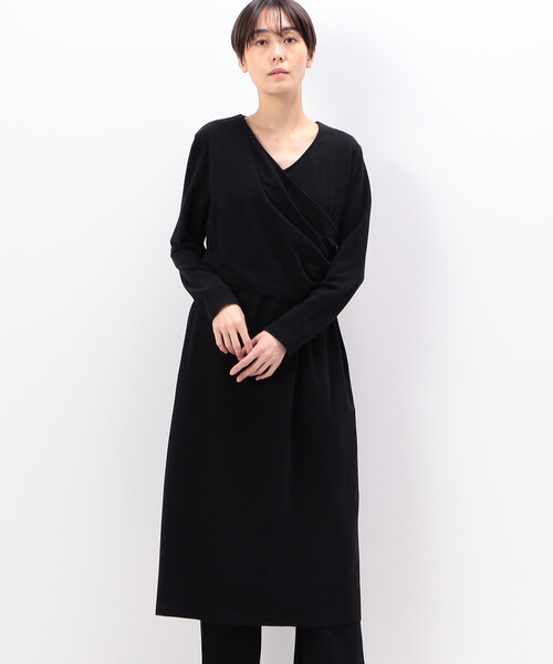 「Gabardine K.T」 長袖ワンピース 11号 ネイビー レディース_画像7
